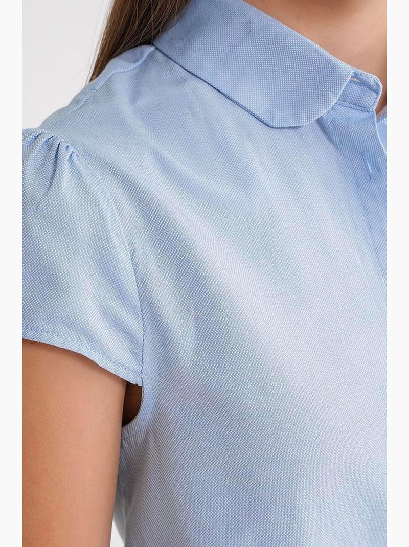 Chemise en popeline slim fit avec fermeture à boutons mixray Bleu ciel - Kiabi