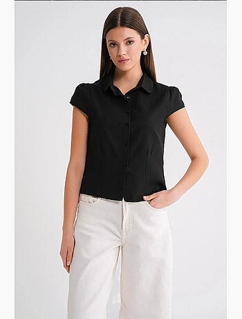 Chemise en popeline slim fit avec fermeture à boutons mixray