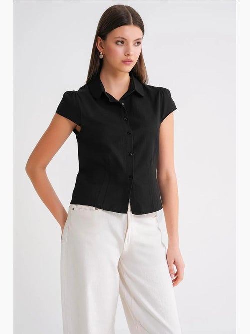 Chemise en popeline slim fit avec fermeture à boutons mixray - Kiabi