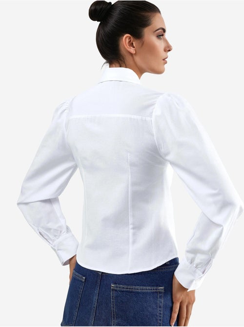 Chemise en popeline unie avec fermeture à boutons busem - Kiabi