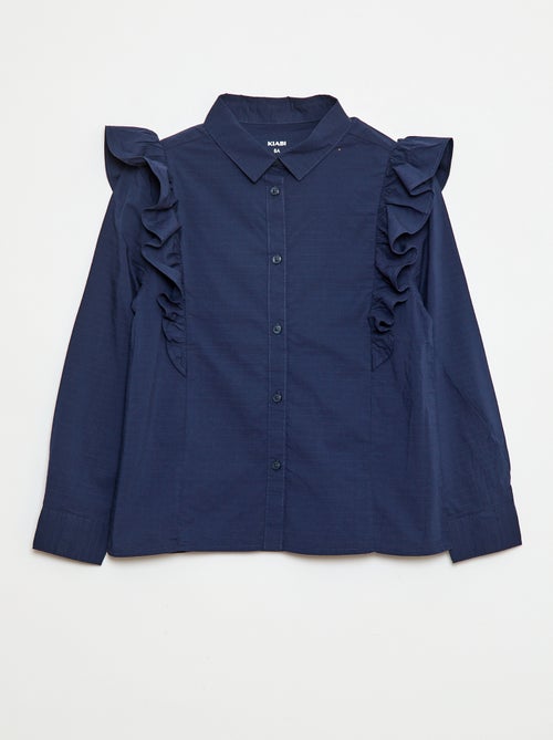 Chemise en popeline volantée - Kiabi
