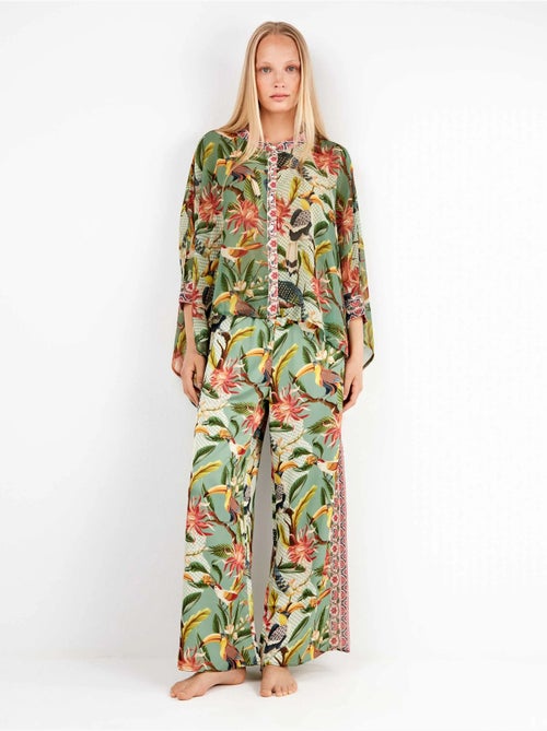 Chemise en satin à imprimé tropical - Kiabi Chemise en satin à imprimé tropical - Kiabi
