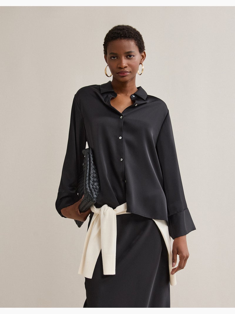 Chemise en satin, MO Fashion Noir - Kiabi