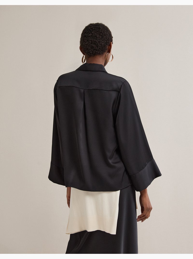 Chemise en satin, MO Fashion Noir - Kiabi