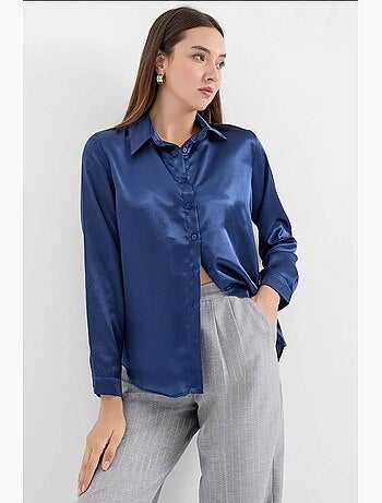Chemise en satin tissé à boutons bdart