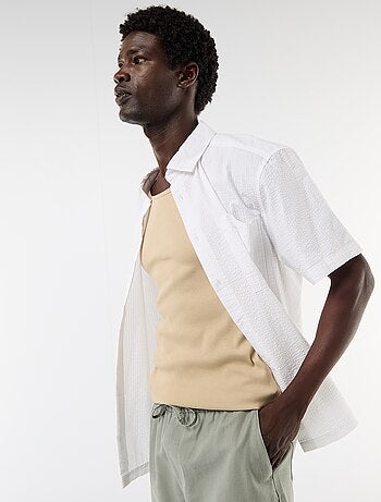 Chemise en seesucker à manches courtes