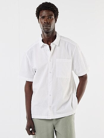 Chemise en seesucker à manches courtes