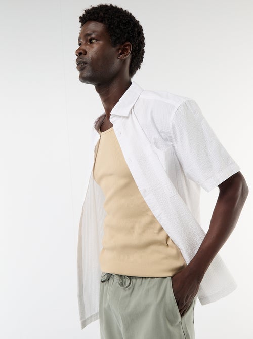 Chemise en seesucker à manches courtes - Kiabi