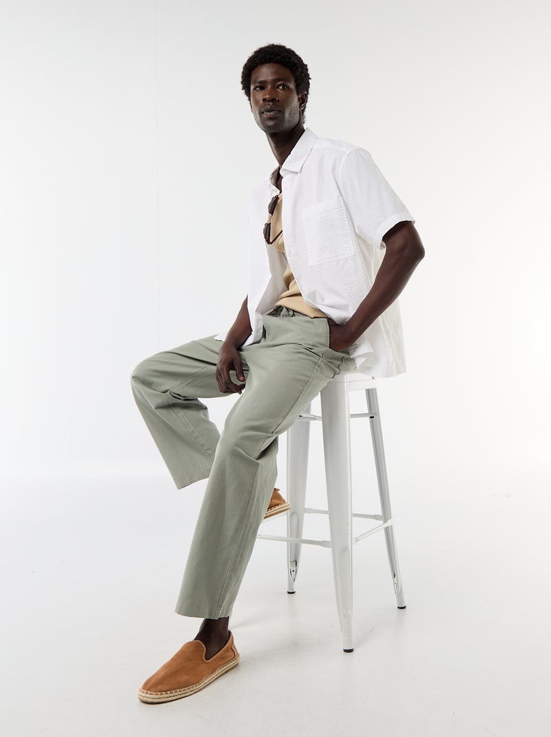Chemise en seesucker à manches courtes Blanc - Kiabi