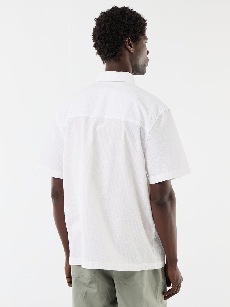 Chemise en seesucker à manches courtes Blanc - Kiabi