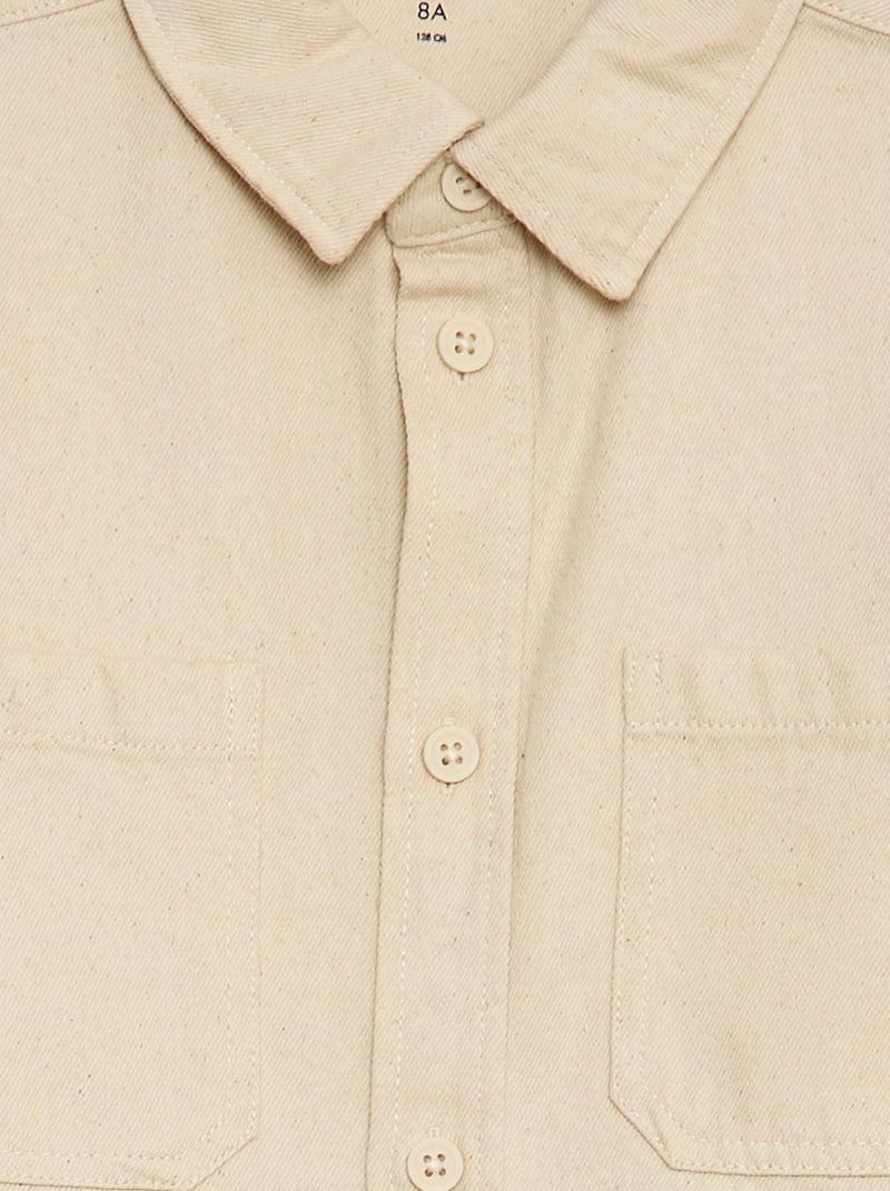 Chemise en twill avec 2 poches plaquées sur la poitrine Blanc - Kiabi