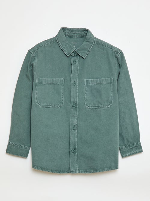 Chemise en twill avec 2 poches plaquées sur la poitrine - Kiabi