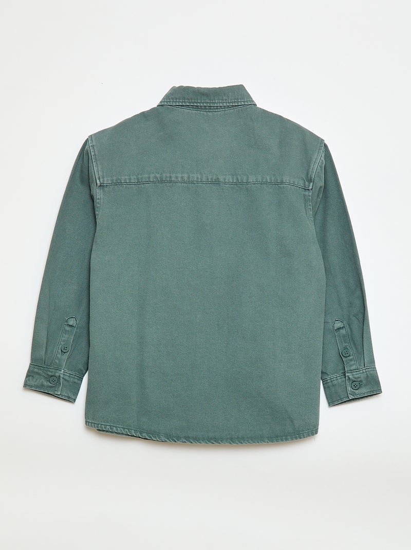 Chemise en twill avec 2 poches plaquées sur la poitrine Vert - Kiabi