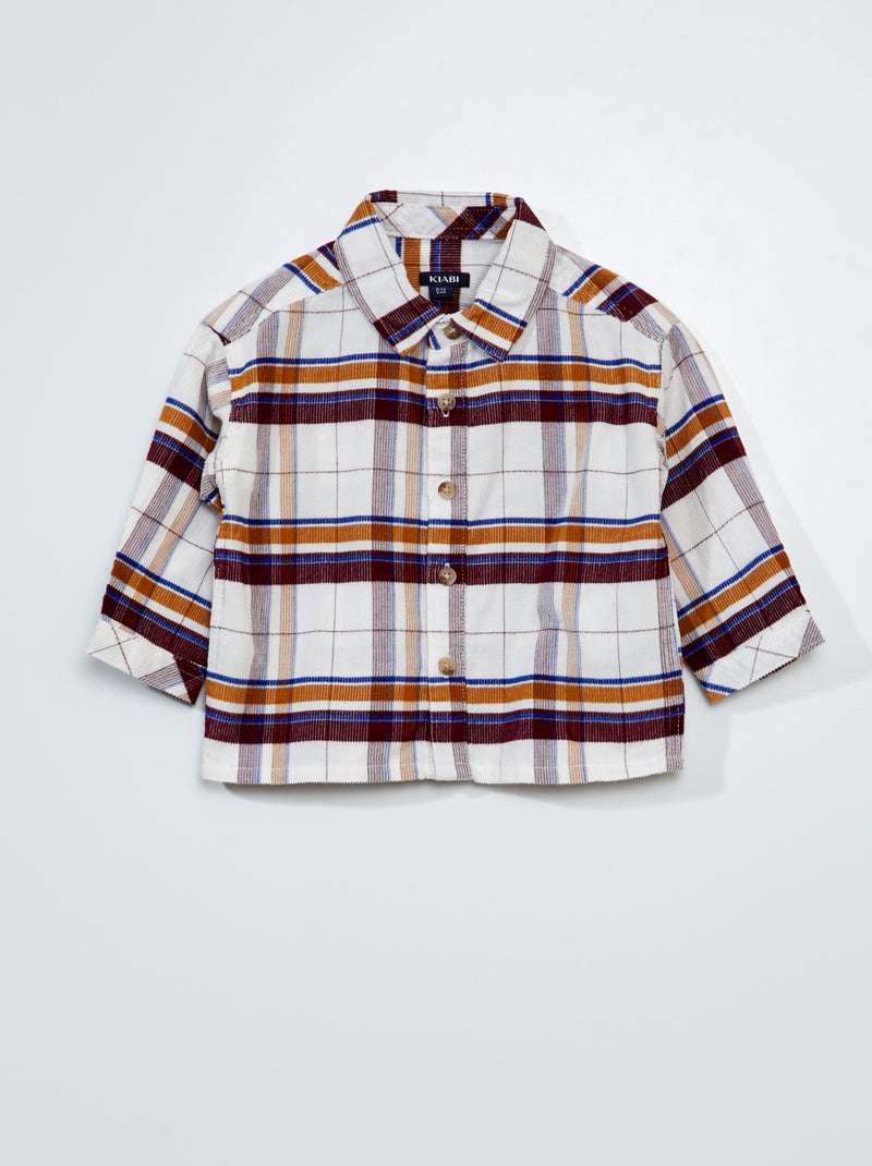 Chemise en velours Blanc - Kiabi