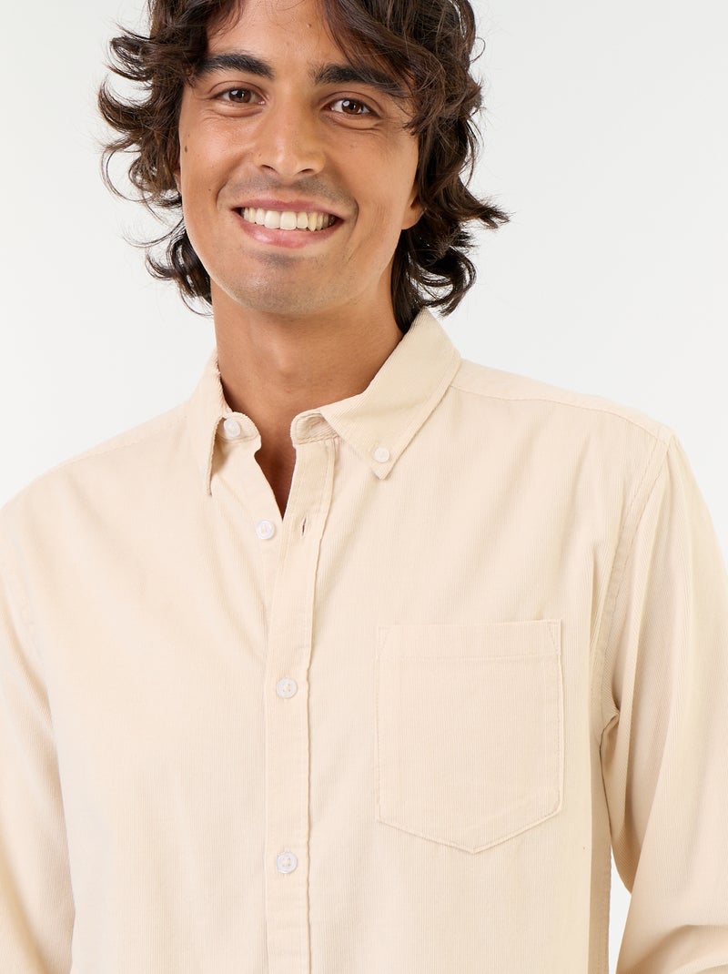 Chemise en velours côtelé Beige - Kiabi