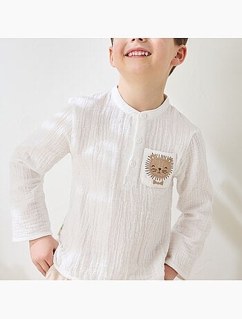 Chemise enfant en gaze de coton auguste