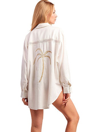 Chemise estivale manches longues golden palms