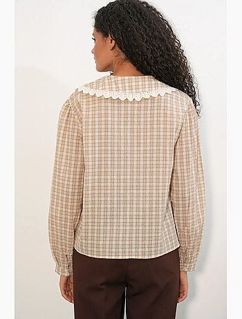 Chemise femme à carreaux en viscose popeline bdart