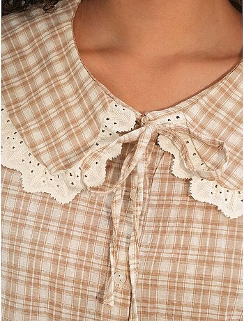 Chemise femme à carreaux en viscose popeline bdart