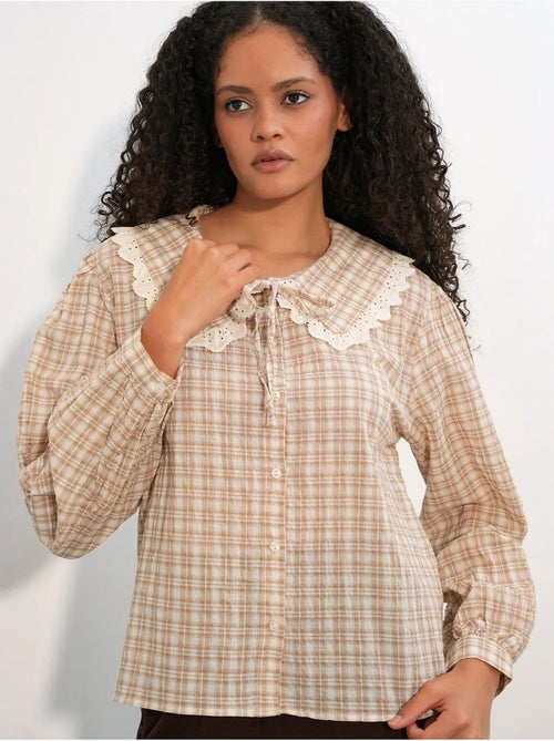 Chemise femme à carreaux en viscose popeline bdart - Kiabi