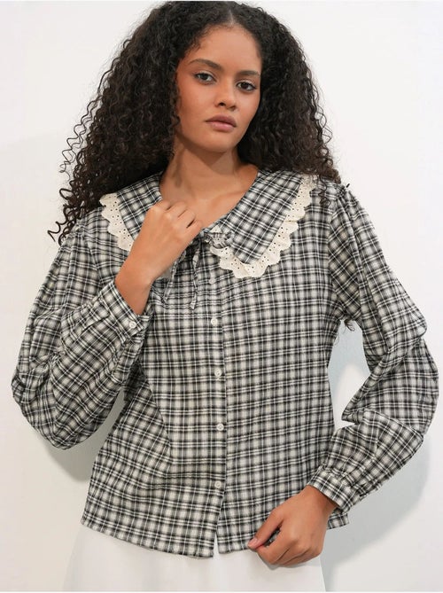 Chemise femme à carreaux en viscose popeline bdart - Kiabi