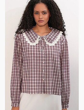 Chemise femme à carreaux en viscose popeline bdart