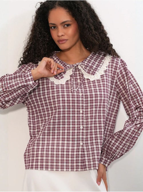 Chemise femme à carreaux en viscose popeline bdart - Kiabi