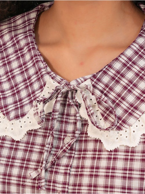 Chemise femme à carreaux en viscose popeline bdart - Kiabi