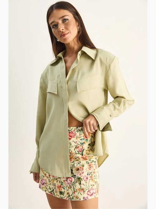 Chemise femme coupe regular en crêpe tissé lucci - Kiabi