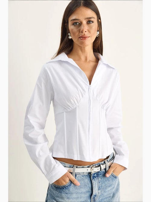 Chemise femme courte cintrée lucci - Kiabi Chemise femme courte cintrée lucci - Kiabi