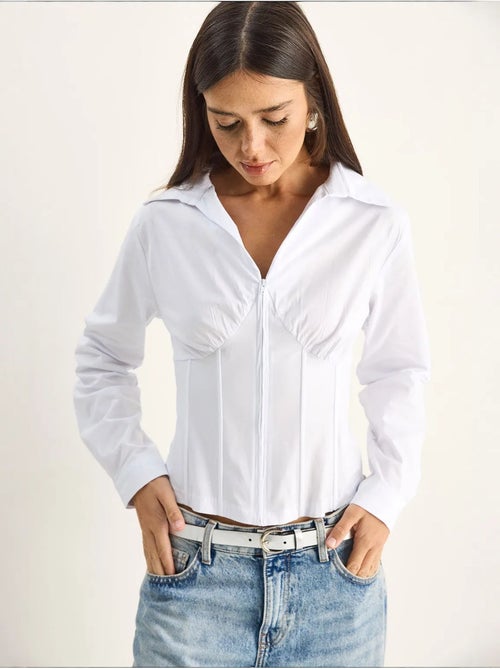 Chemise femme courte cintrée lucci - Kiabi Chemise femme courte cintrée lucci - Kiabi