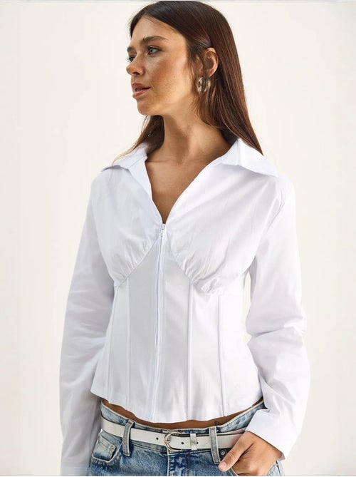 Chemise femme courte cintrée lucci - Kiabi Chemise femme courte cintrée lucci - Kiabi