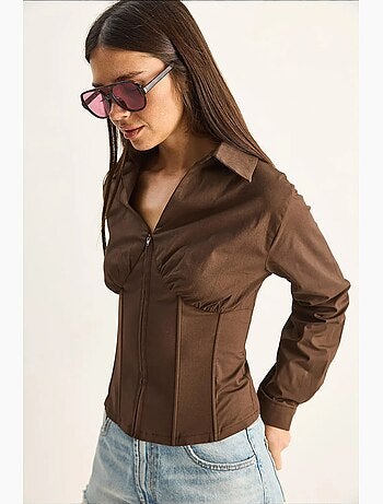 Chemise femme courte cintrée lucci