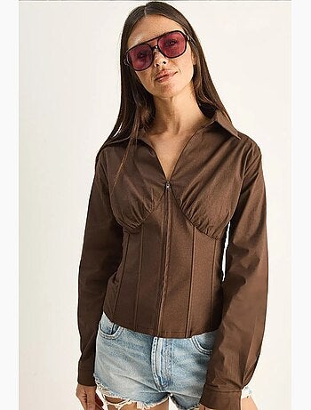 Chemise femme courte cintrée lucci