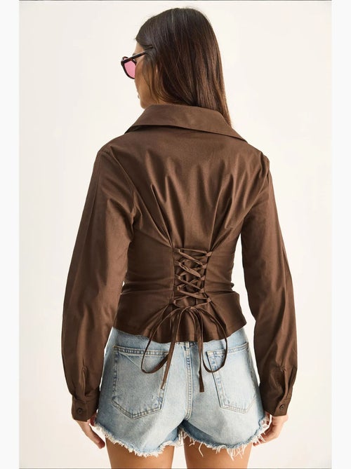 Chemise femme courte cintrée lucci - Kiabi Chemise femme courte cintrée lucci - Kiabi