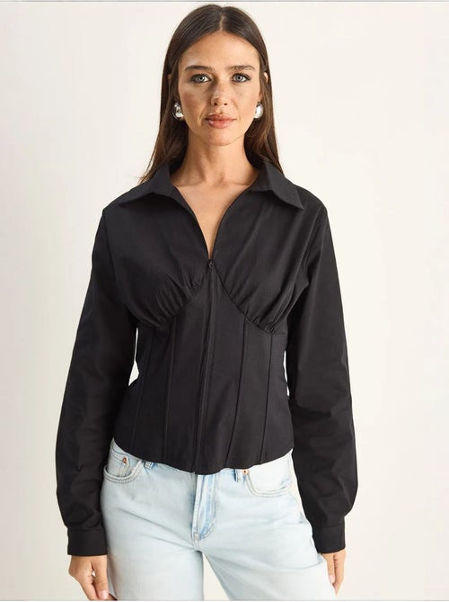 Chemise femme courte cintrée lucci - Kiabi Chemise femme courte cintrée lucci - Kiabi