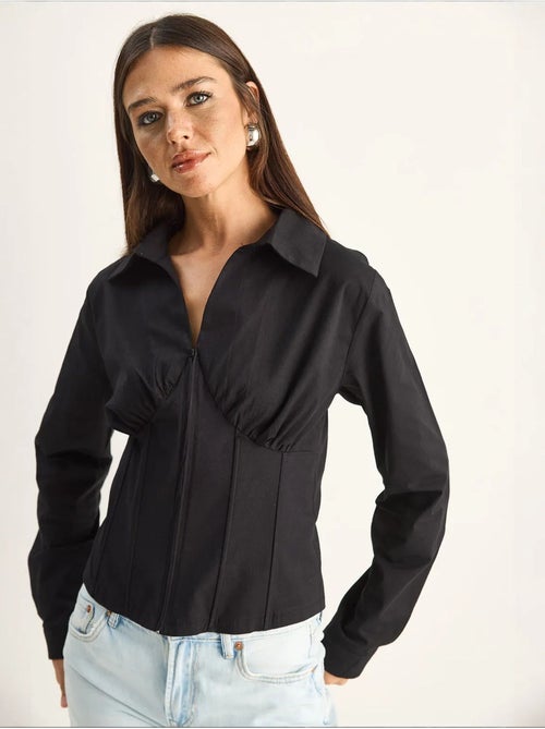 Chemise femme courte cintrée lucci - Kiabi Chemise femme courte cintrée lucci - Kiabi