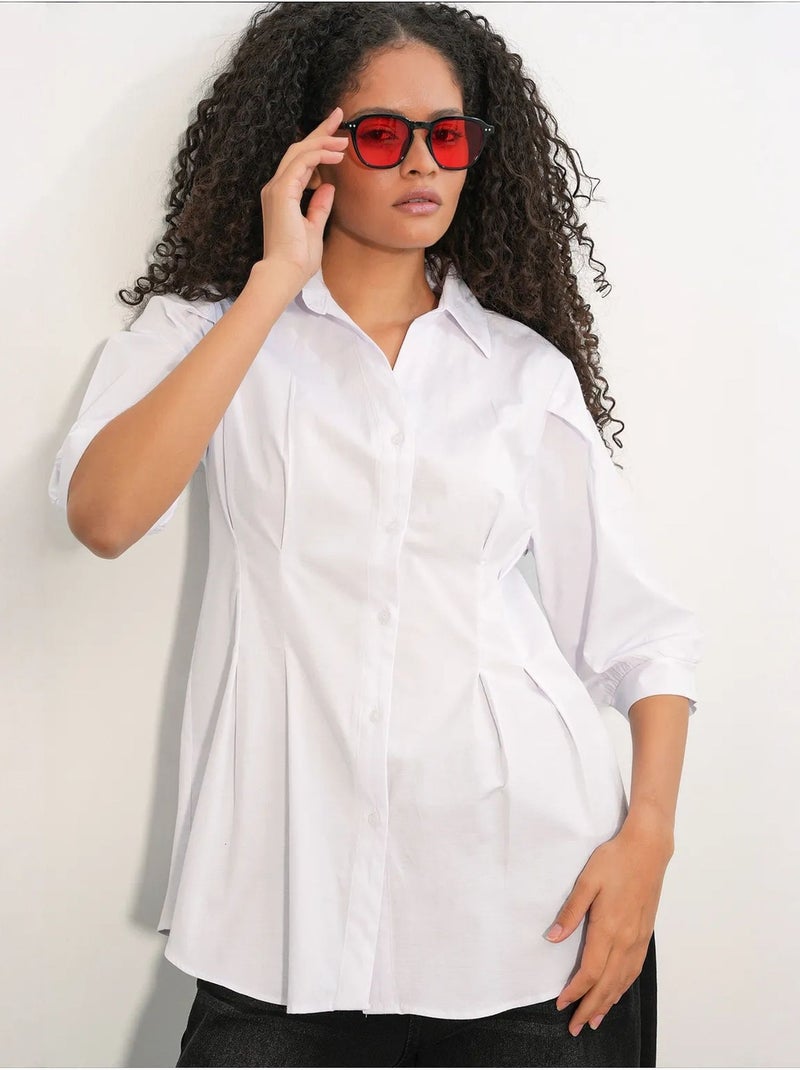 Chemise femme en mélange de coton bdart Blanc - Kiabi