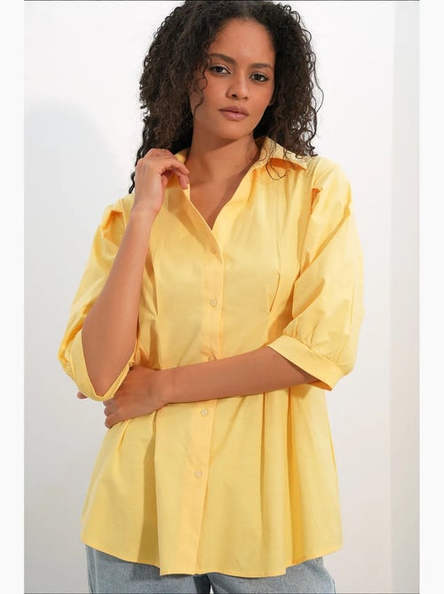 Chemise femme en mélange de coton bdart - Kiabi Chemise femme en mélange de coton bdart - Kiabi