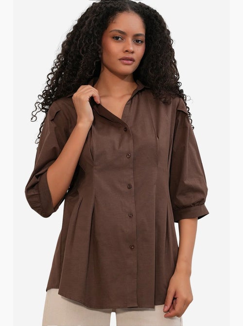 Chemise femme en mélange de coton bdart - Kiabi Chemise femme en mélange de coton bdart - Kiabi