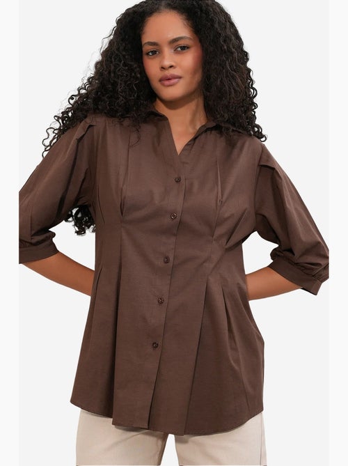 Chemise femme en mélange de coton bdart - Kiabi Chemise femme en mélange de coton bdart - Kiabi
