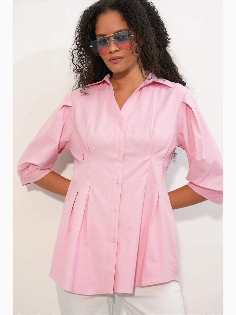 Chemise femme en mélange de coton bdart Rose clair - Kiabi