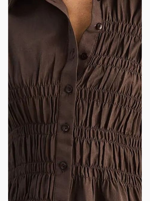 Chemise femme en popeline de mélange de coton coupe normale lucci - Kiabi