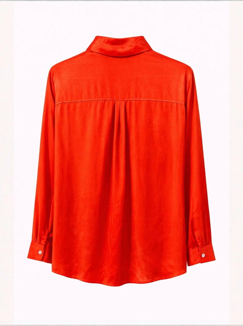 Chemise femme longue mixray Orange - Kiabi
