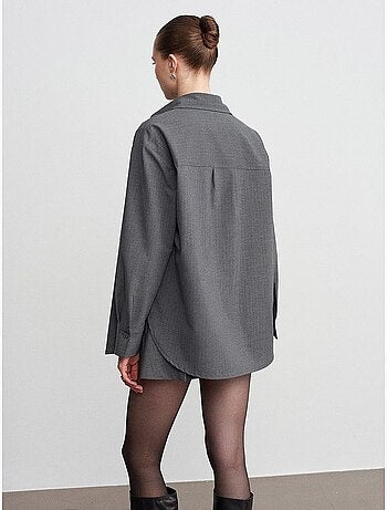 Chemise femme longue oversize à poche dilvin