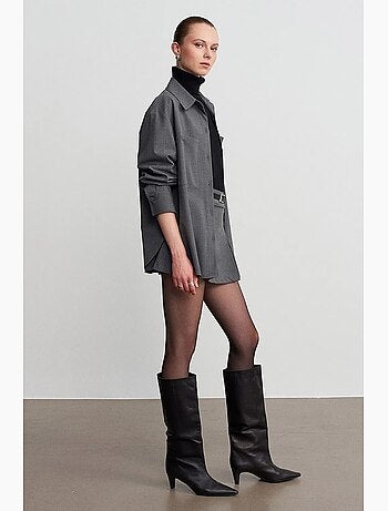 Chemise femme longue oversize à poche dilvin