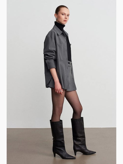 Chemise femme longue oversize à poche dilvin - Kiabi