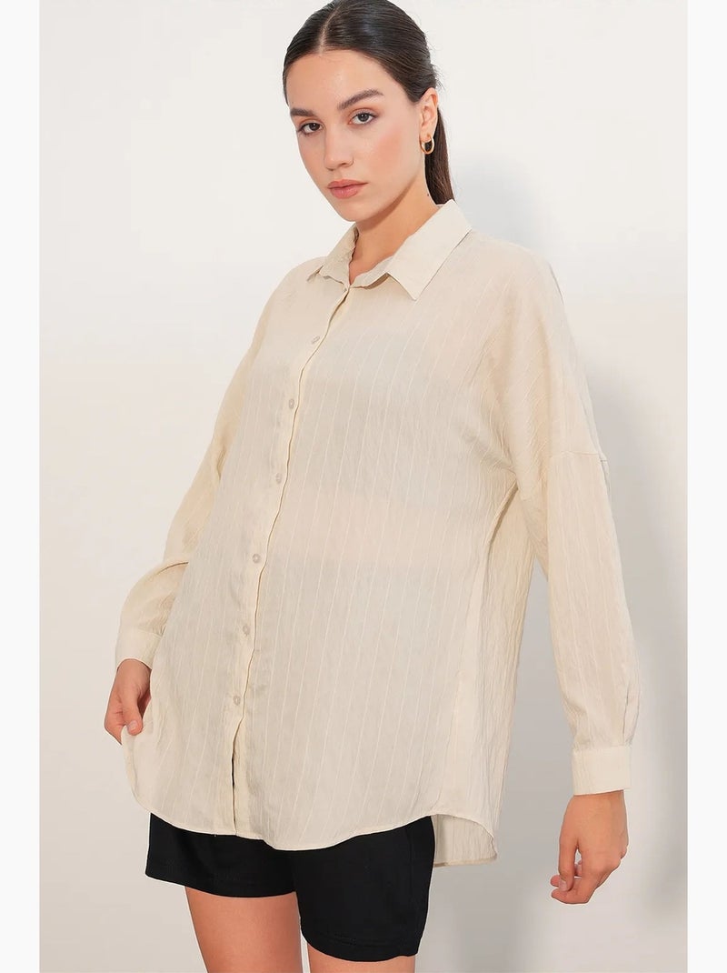 Chemise femme viscose nylon bdart Crème - Kiabi