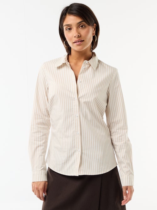 Chemise fittée col italien - Kiabi