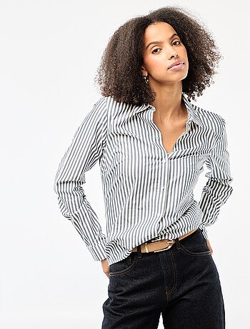 Chemise fittée col italien